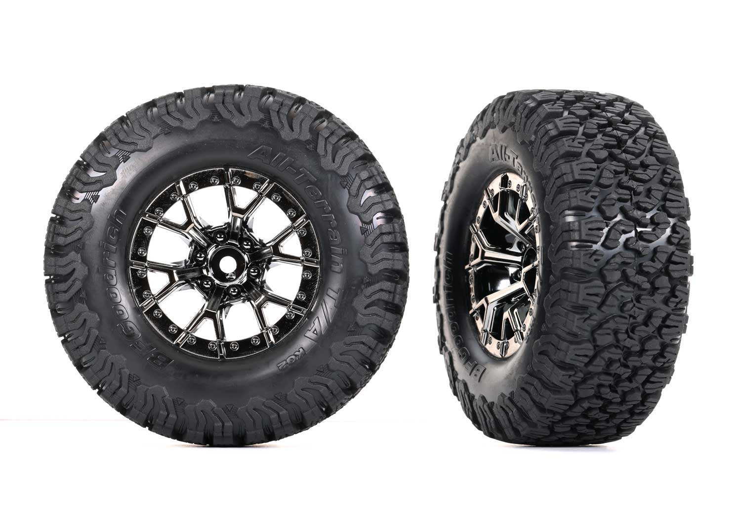 Traxxas Ford Raptor R BFGoodrich All-Terrain T/A KO2 Pre-Mounted Rear Tires (Black Chrome) (2) w/12mm Hex