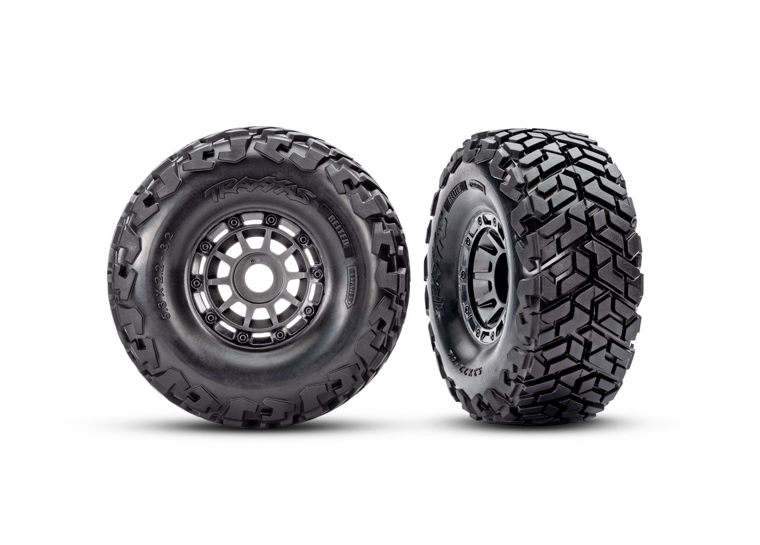 Traxxas Maxx Slash® Gray Wheels w/ Maxx SC Belted Tires (2)