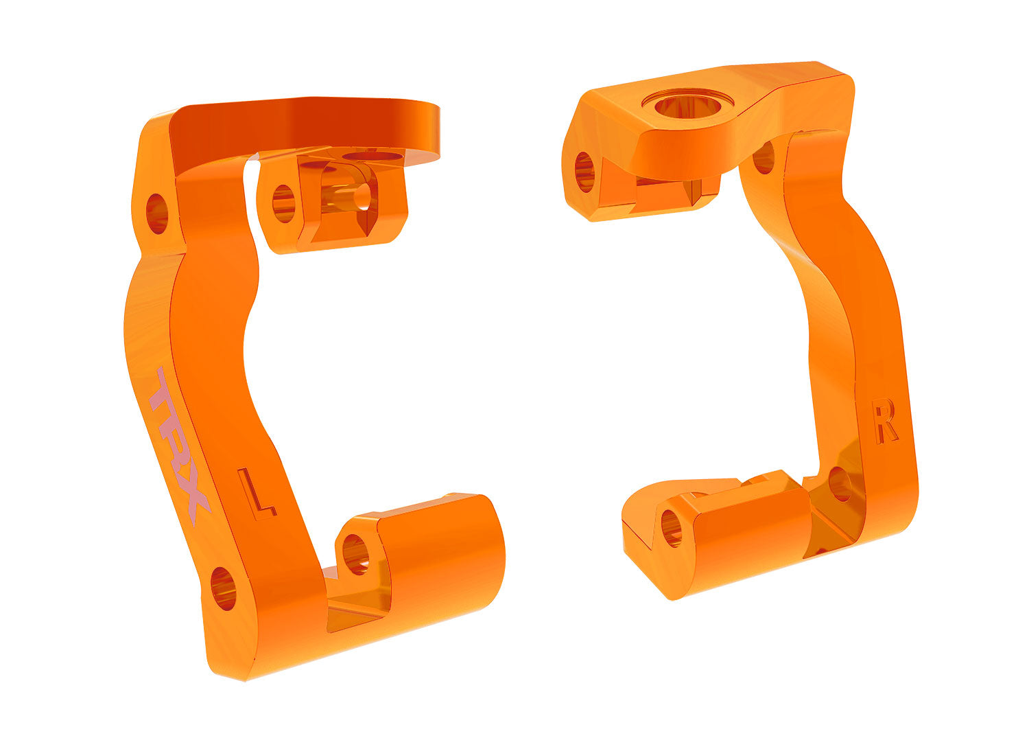 Traxxas Mini Maxx Aluminum Caster Blocks (Orange) (2)