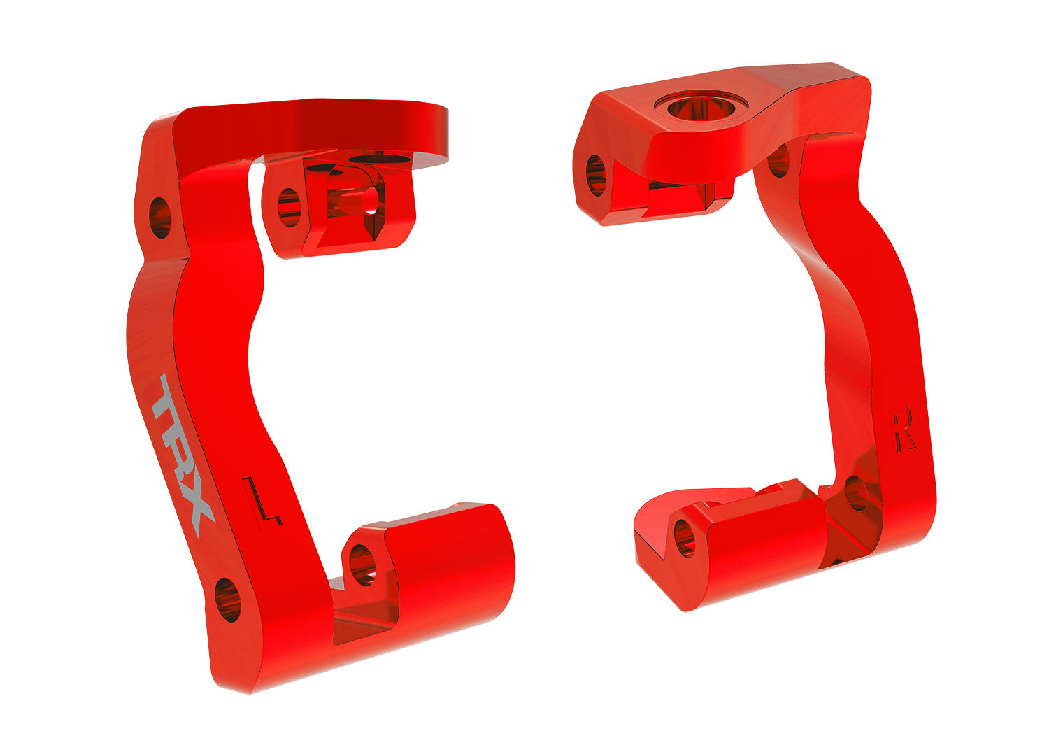 Traxxas Mini Maxx Aluminum Caster Blocks (Red) (2)