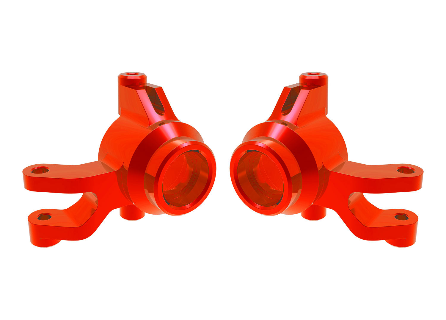 Traxxas Mini Maxx Aluminum Steering Block Set (Red) (2)