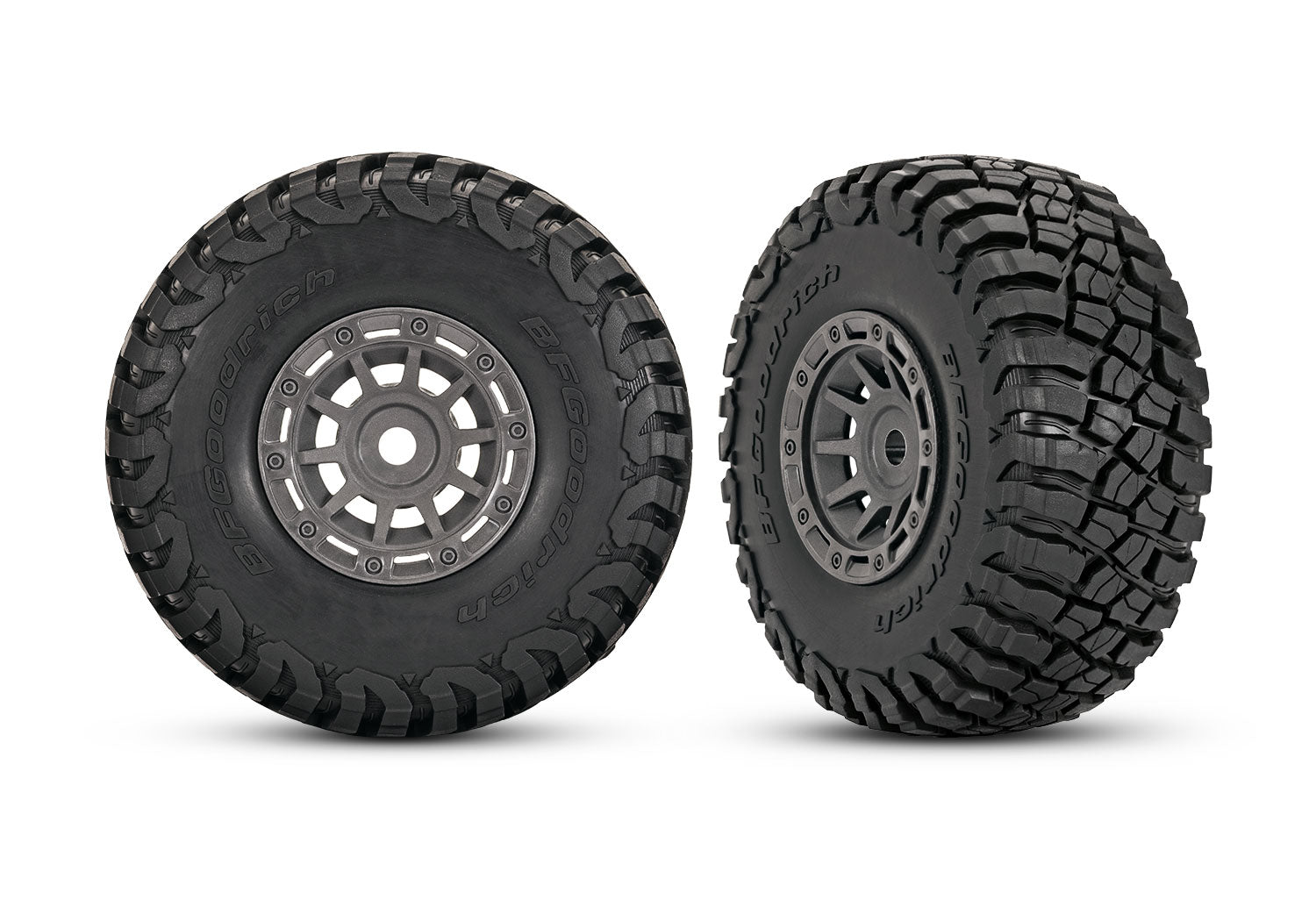 Traxxas Mini Slash 1.4" Gray Wheels w/ BFG Mud-Terrain Tires (2)