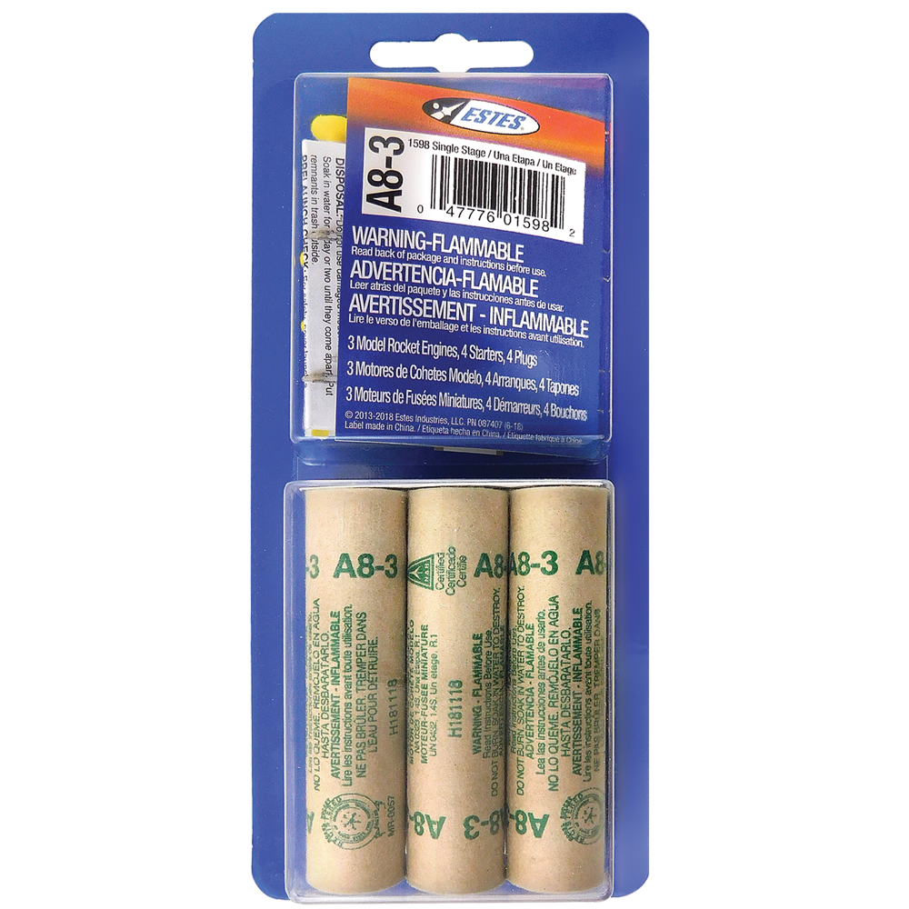 Estes A8-3 Reg Single Stage (3) HAZS