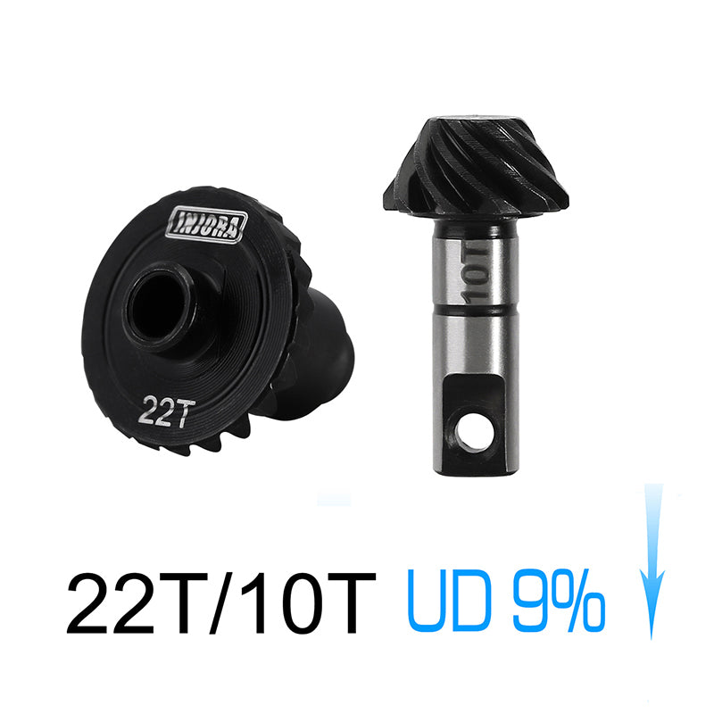 INJORA 22T/10T (UNDERDRIVE 9%) Alloy Steel Helical Gears For 1/18 TRX4M