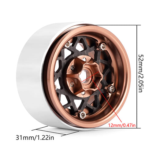 INJORA 1.9" Aluminum Beadlock Wheels -10mm Offset For 1/10 RC Crawler (4) (W1960) BO
