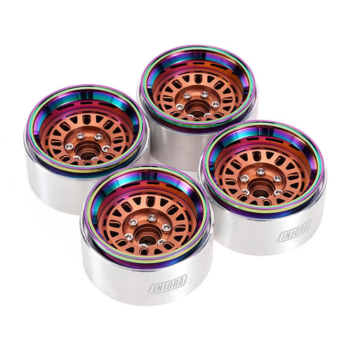 INJORA 1.9" Aluminum Beadlock Wheels -10mm Offset For 1/10 RC Crawler (4) (W1960)