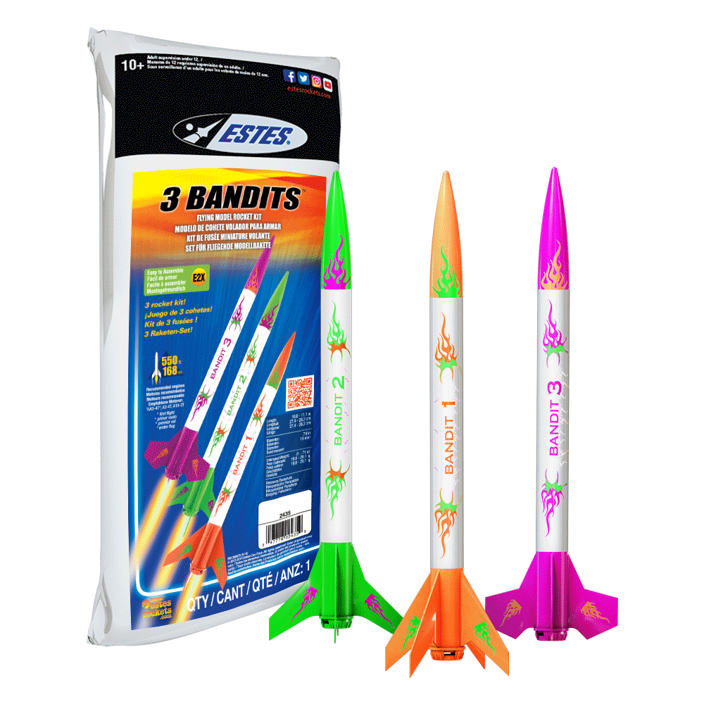 Estes 3 Bandits Mini Kit E2X, Easy-to-Assemble