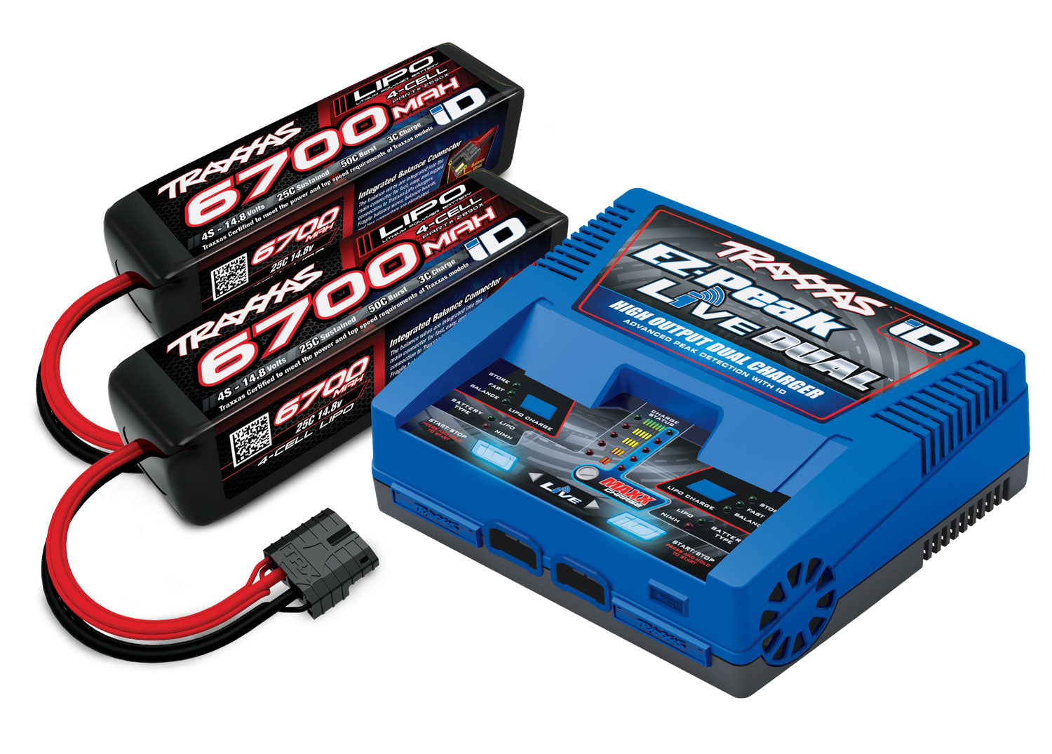 Traxxas EZ-Peak Live 4S "Completer Pack" Multi-Chemistry Battery Charger w/Two Power Cell 4S Batteries (6700mAh)