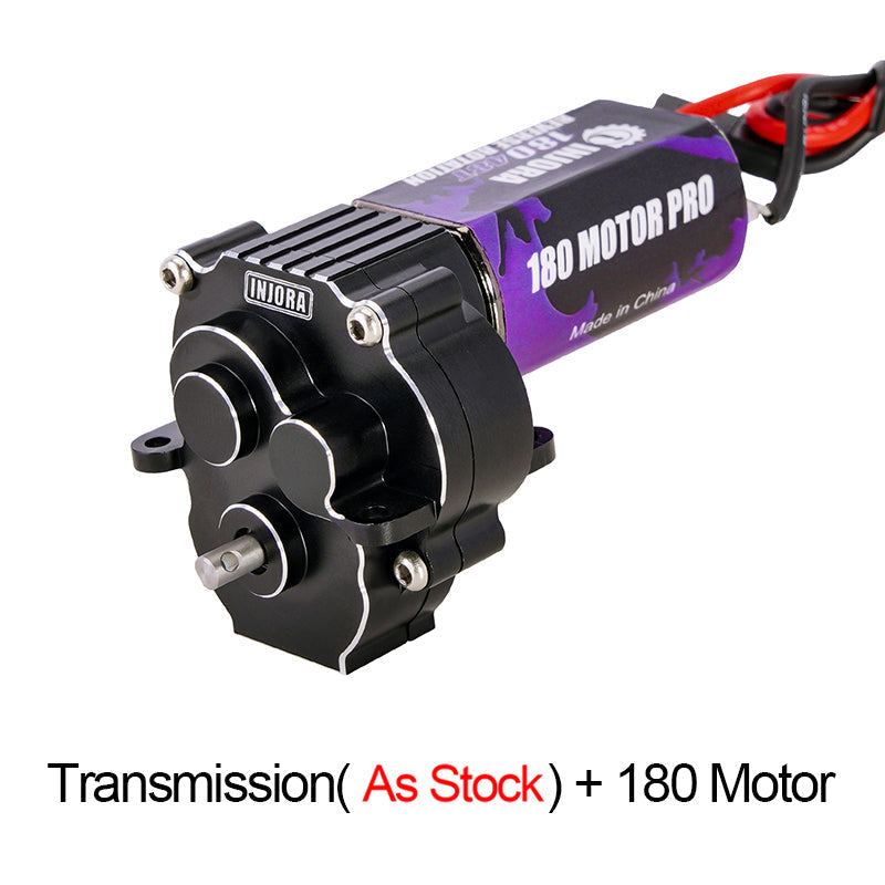 INJORA Complete Transmission With( AS STOCK) 180 Brushed Motor For 1/18 TRX4M (Black)