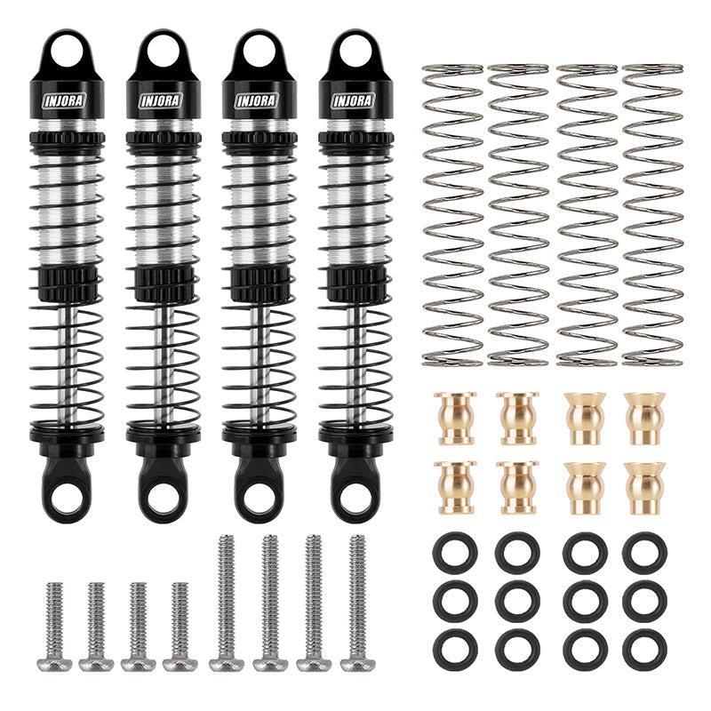 INJORA 59mm Long Threaded Oil Shocks For 1/18 TRX4M (4M-42) (Silver)