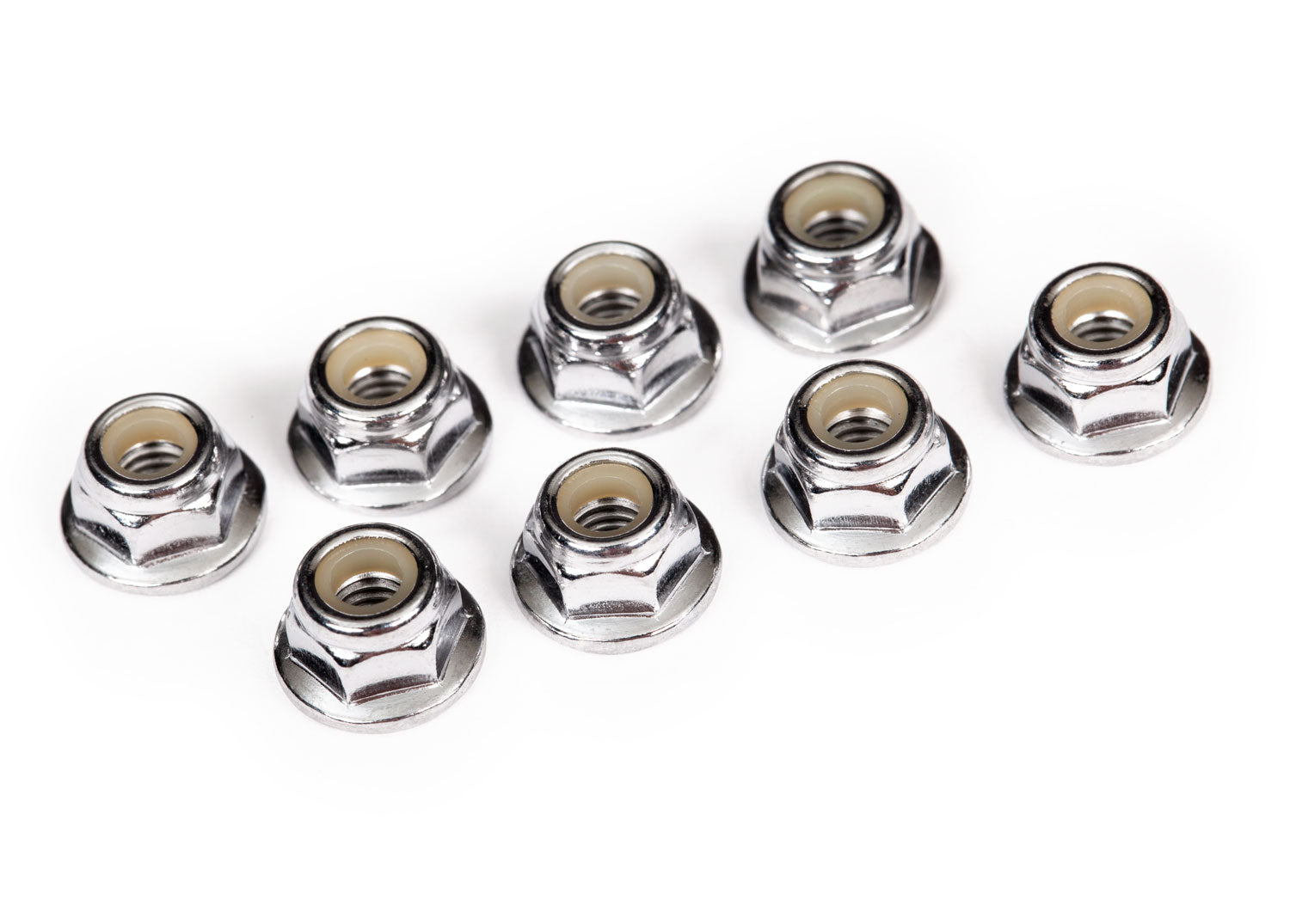 Traxxas 4mm Steel Flanged Serrated Nylon Locknut (8)