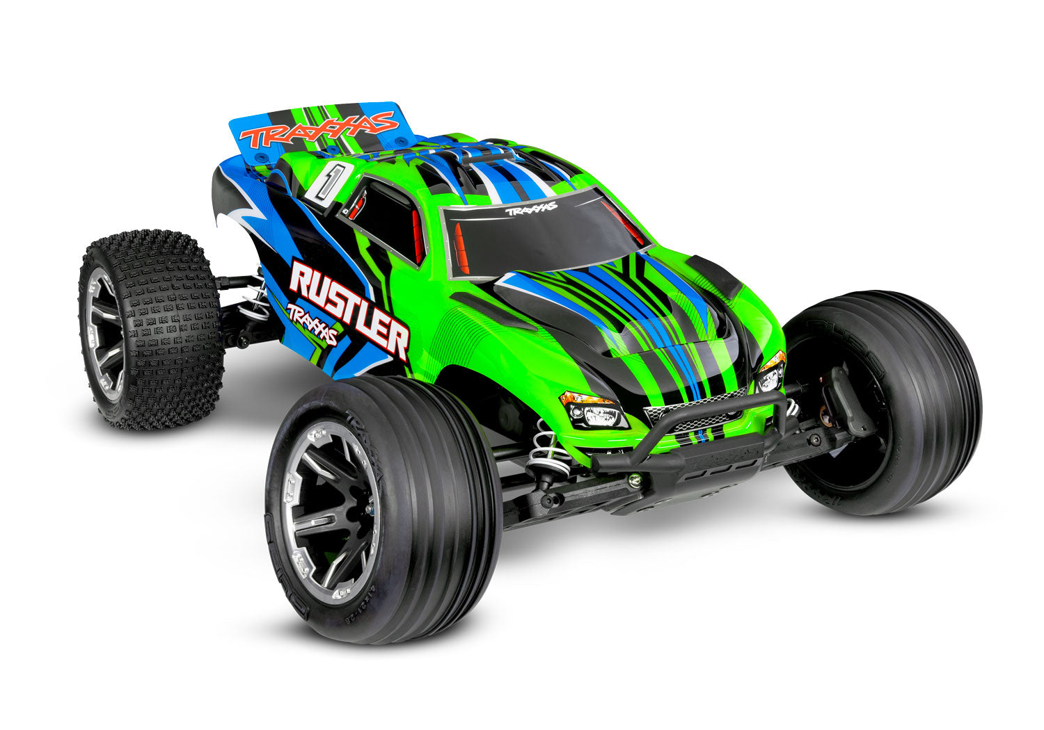 Traxxas Rustler HD 1/10 RTR 2WD Electric Stadium Truck (Green) w/XL-5 ESC, TQ 2.4GHz Radio, Battery & USB-C Charger