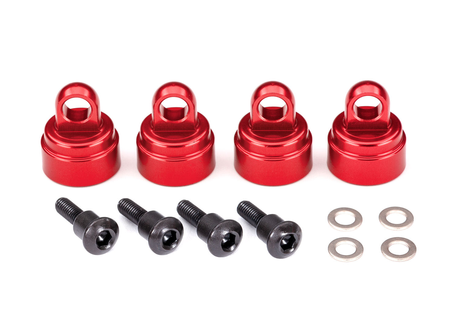Traxxas Aluminum Ultra Shock Cap (Red) (4)