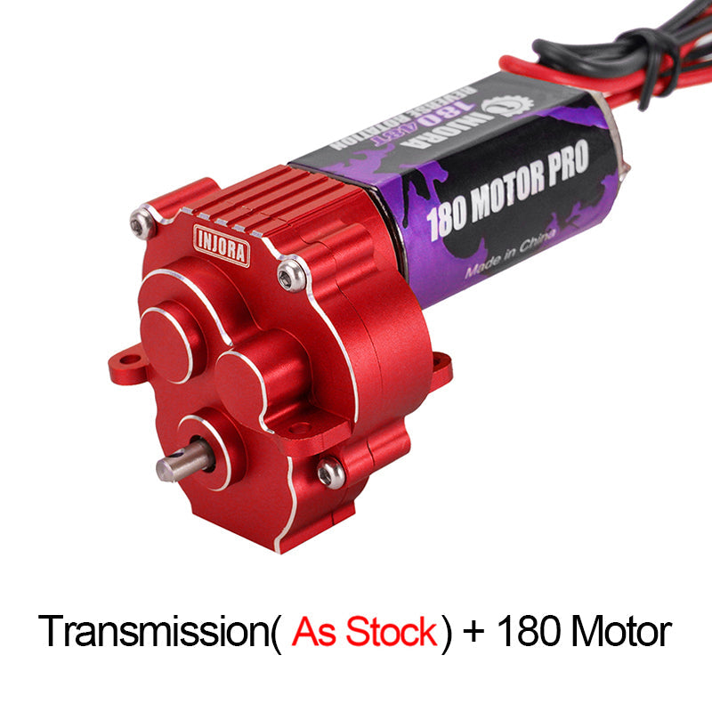INJORA Complete Transmission With( AS STOCK) 180 Brushed Motor For 1/18 TRX4M (Red)