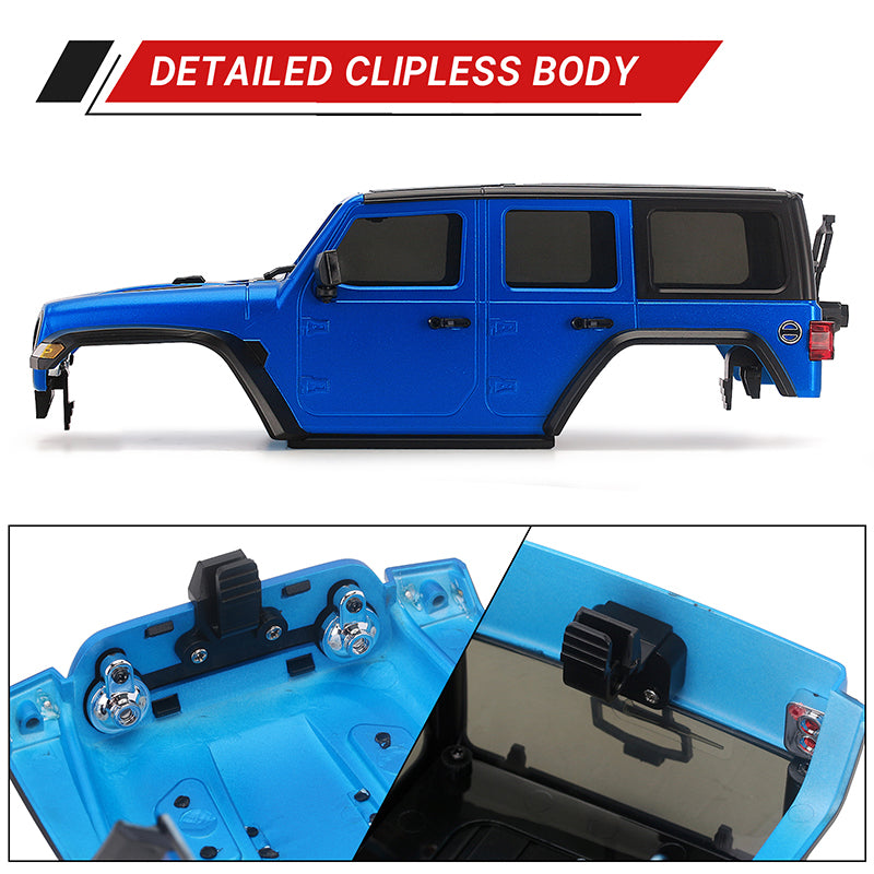 INJORA ABS Hard Top Body With Bumpers For 155mm 1/18 TRX4M (Blue)