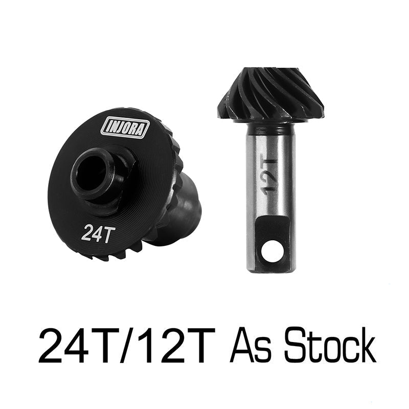 INJORA 24T/12T GEARS (AS STOCK) Alloy Steel Helical Gears For 1/18 TRX4M