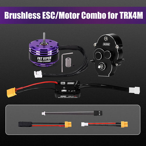 INJORA MBL32 G2 Waterproof Brushless ESC & 2204 Fat Viper Motor For 1/18 TRX4M