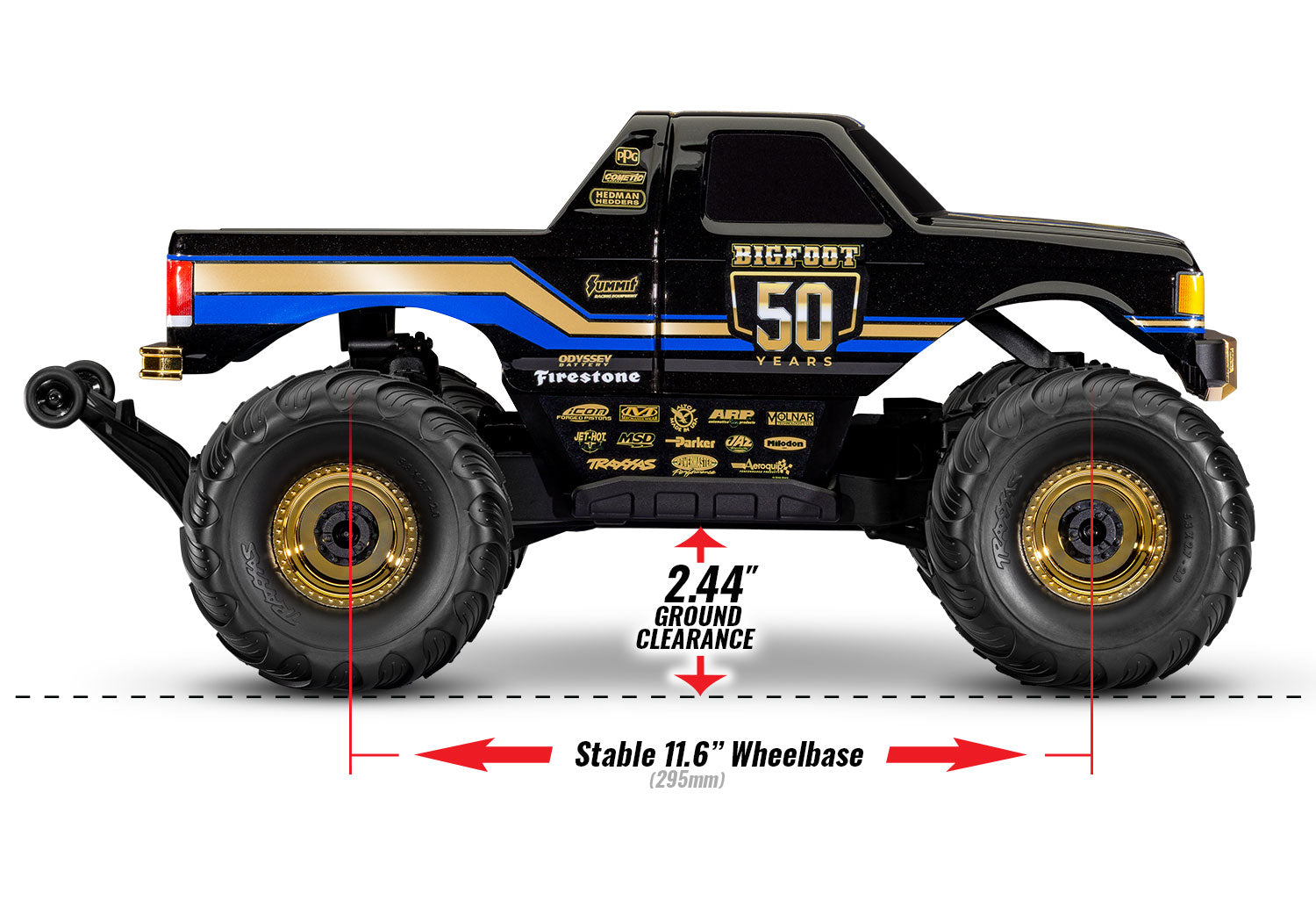 Traxxas BIGFOOT 4X4 50th BL-2s™ 1/10 RTR 4WD Brushless Monster Truck (Black)