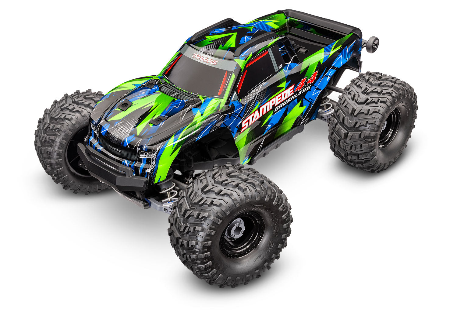 Traxxas Stampede® 4x4 VX3 1/10 RTR 4WD Brushless Monster Truck (Green) w/VX3 ESC, TQi™ Sport 2.4GHz Radio & TSM®