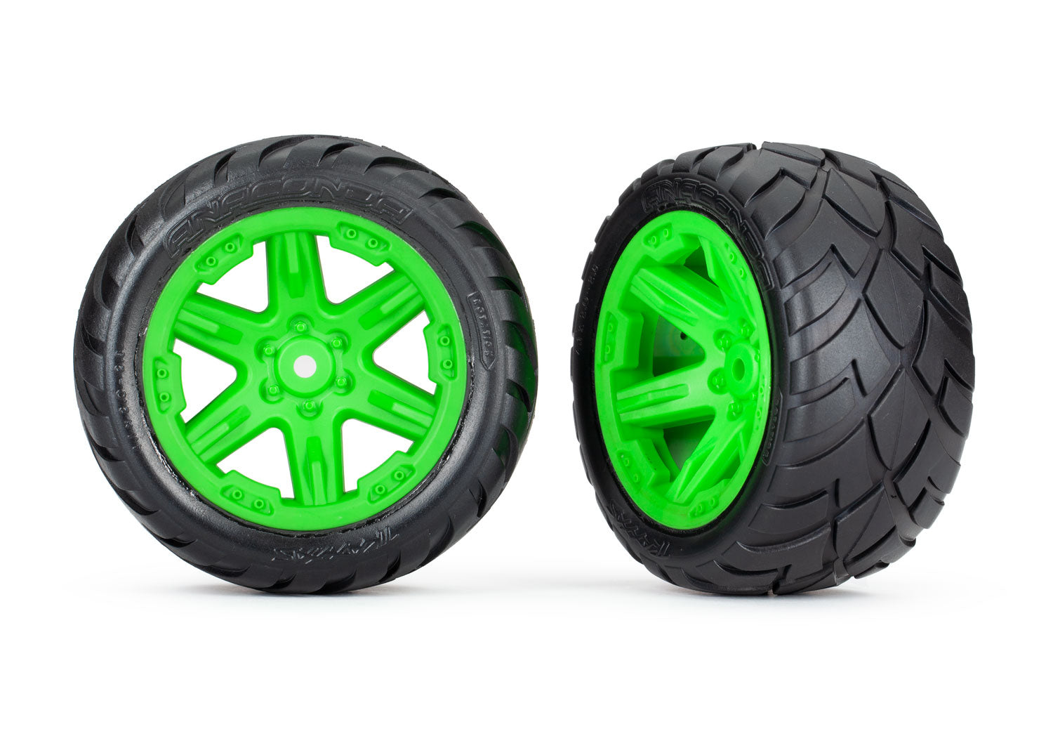 Traxxas Anaconda 2.8" Pre-Mounted Tires w/RXT Wheels (2) (Green) w/12mm Hex