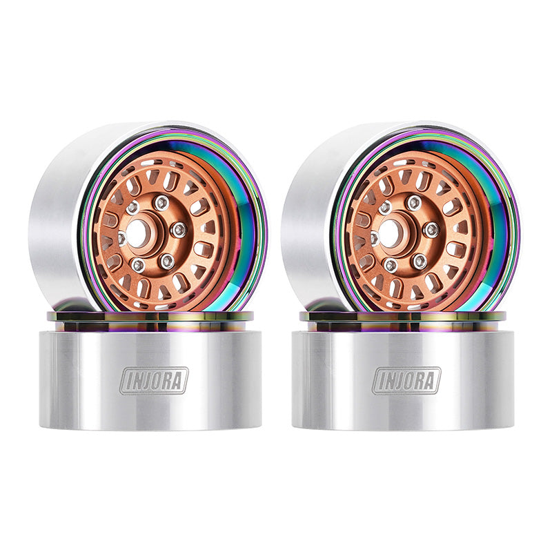 INJORA 1.9" Aluminum Beadlock Wheels -10mm Offset For 1/10 RC Crawler (4) (W1960)