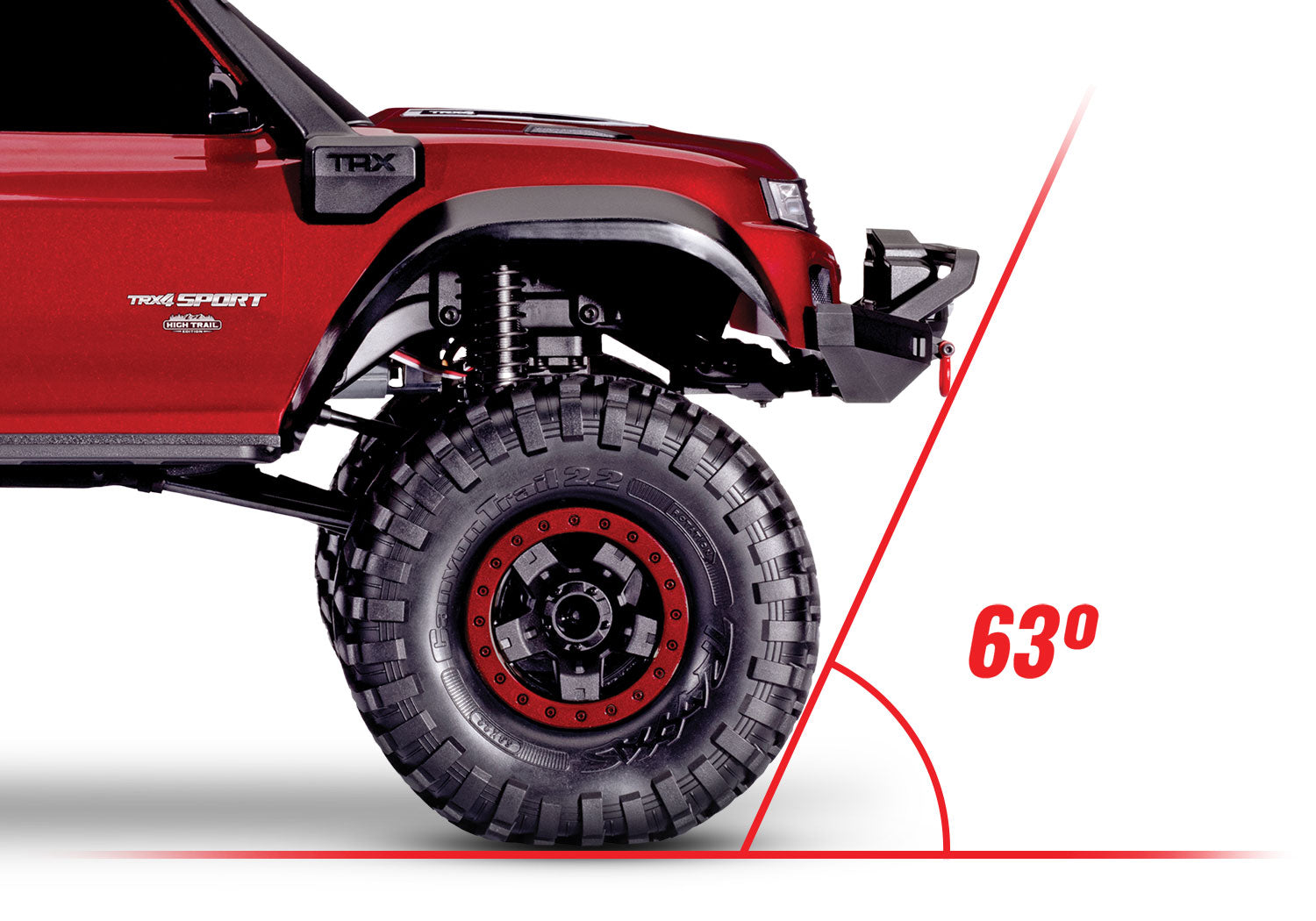 Traxxas TRX-4 Sport High Trail Edition 1/10 Scale Trail Rock Crawler (Red) w/TQ 2.4GHz Radio
