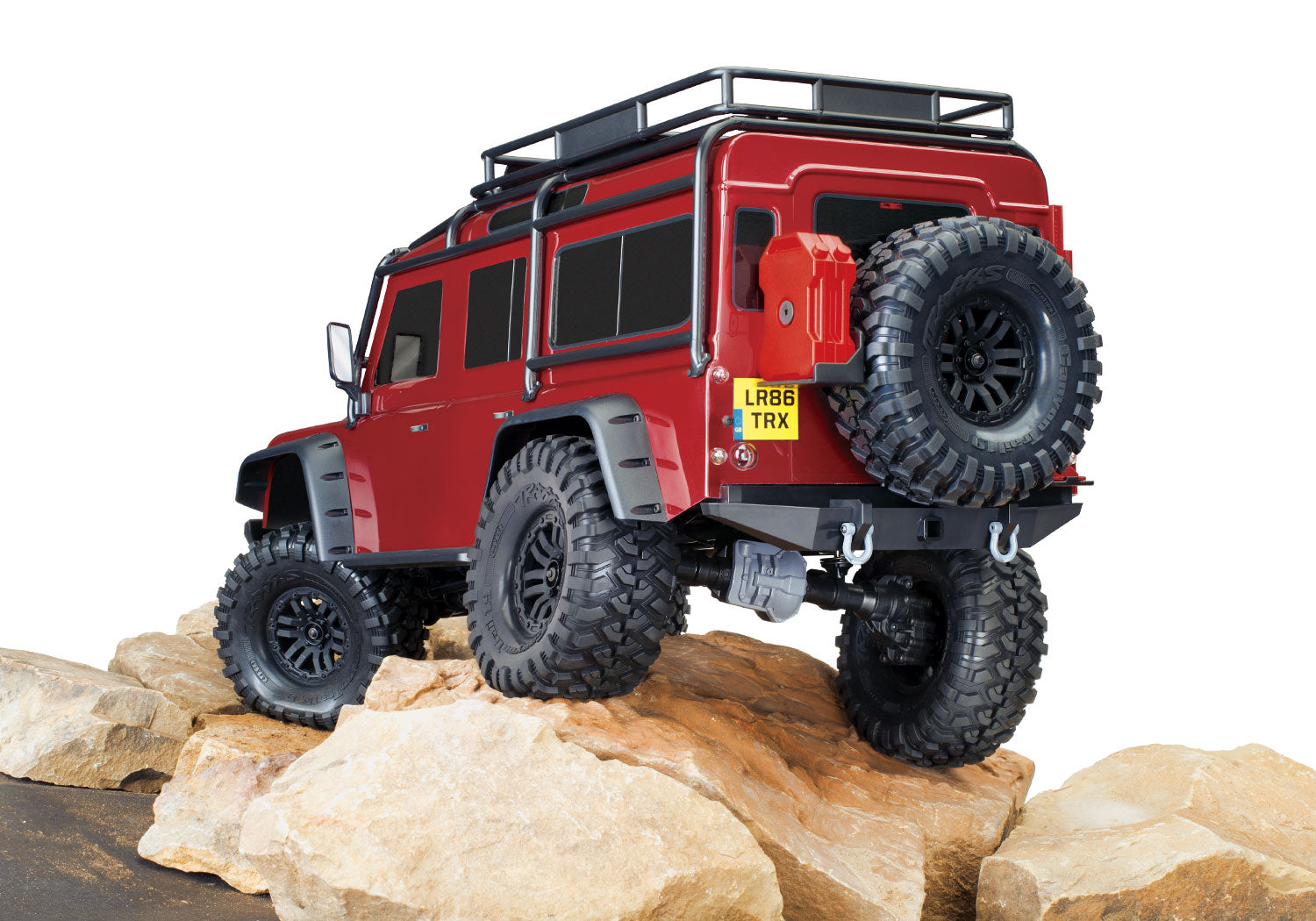 Traxxas TRX-4 1/10 Scale & Trail Rock Crawler w/Land Rover Defender Body (Red) w/XL-5 ESC & TQi 2.4GHz Radio