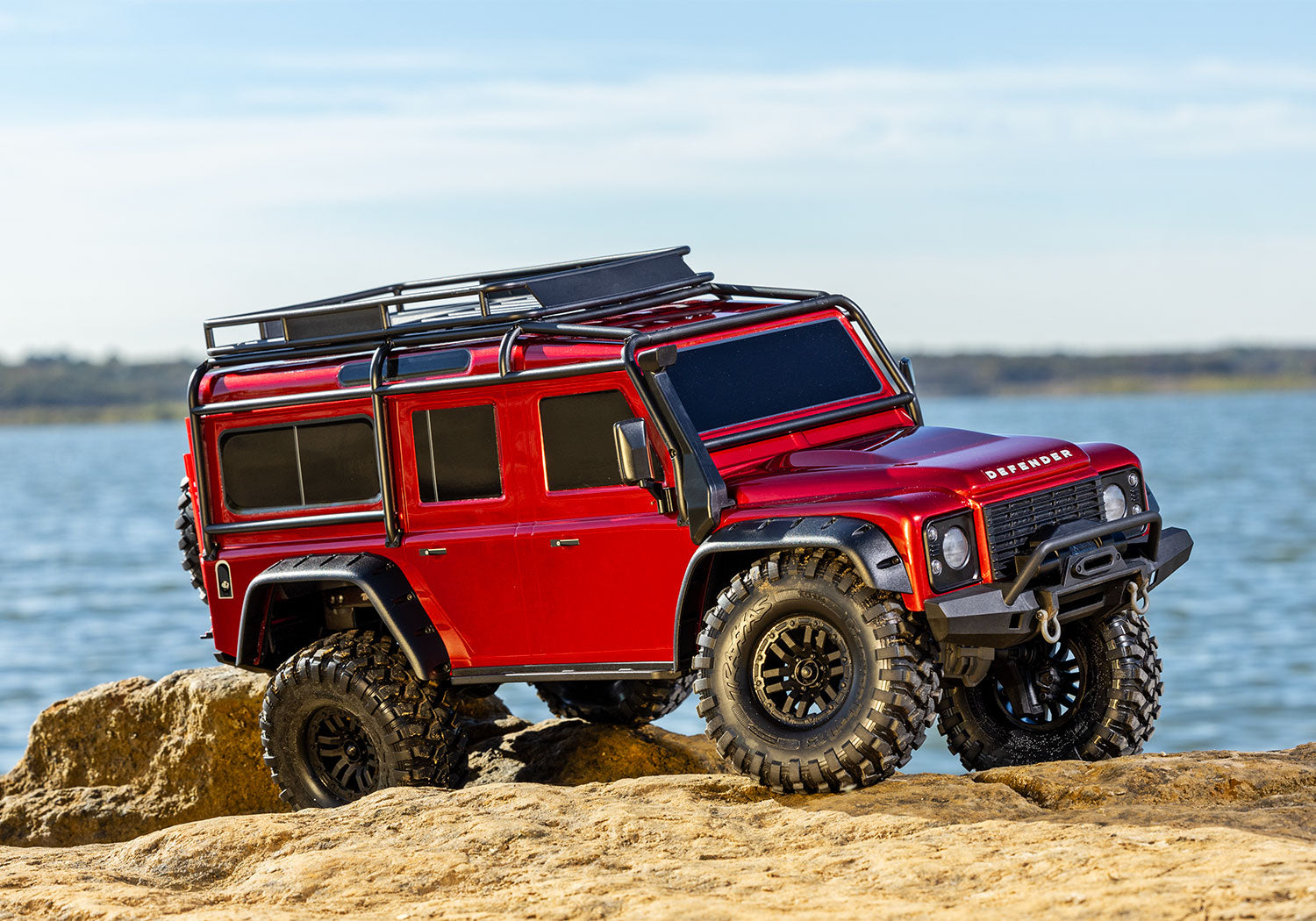 Traxxas TRX-4 1/10 Scale & Trail Rock Crawler w/Land Rover Defender Body (Red) w/XL-5 ESC & TQi 2.4GHz Radio
