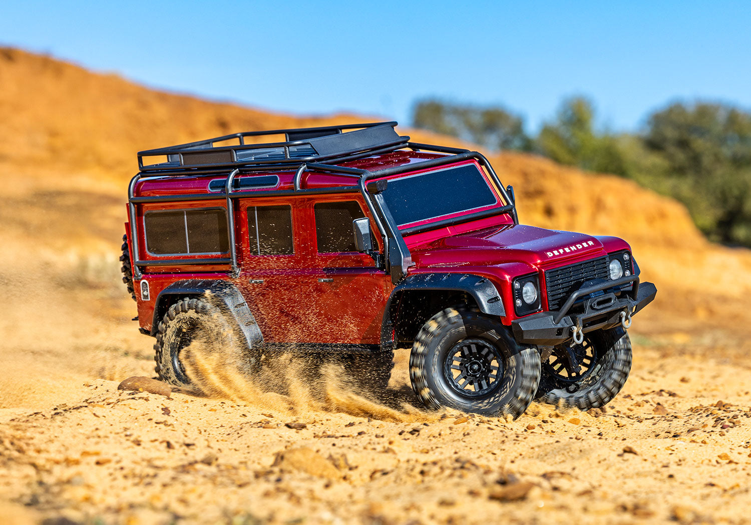 Traxxas TRX-4 1/10 Scale & Trail Rock Crawler w/Land Rover Defender Body (Red) w/XL-5 ESC & TQi 2.4GHz Radio