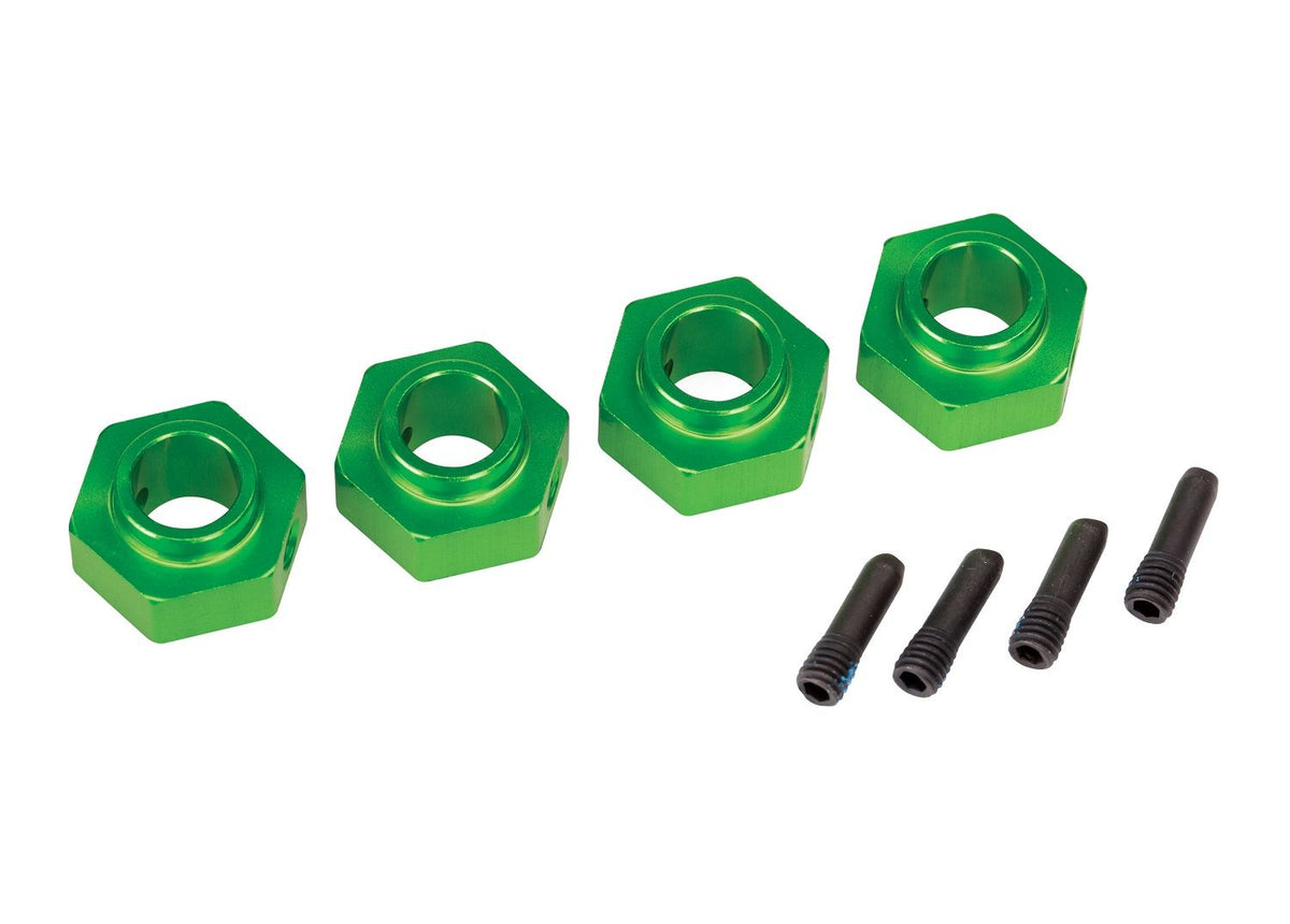 Traxxas Green Aluminum 12 mm Wheel Hubs (4) & Screw Pins
