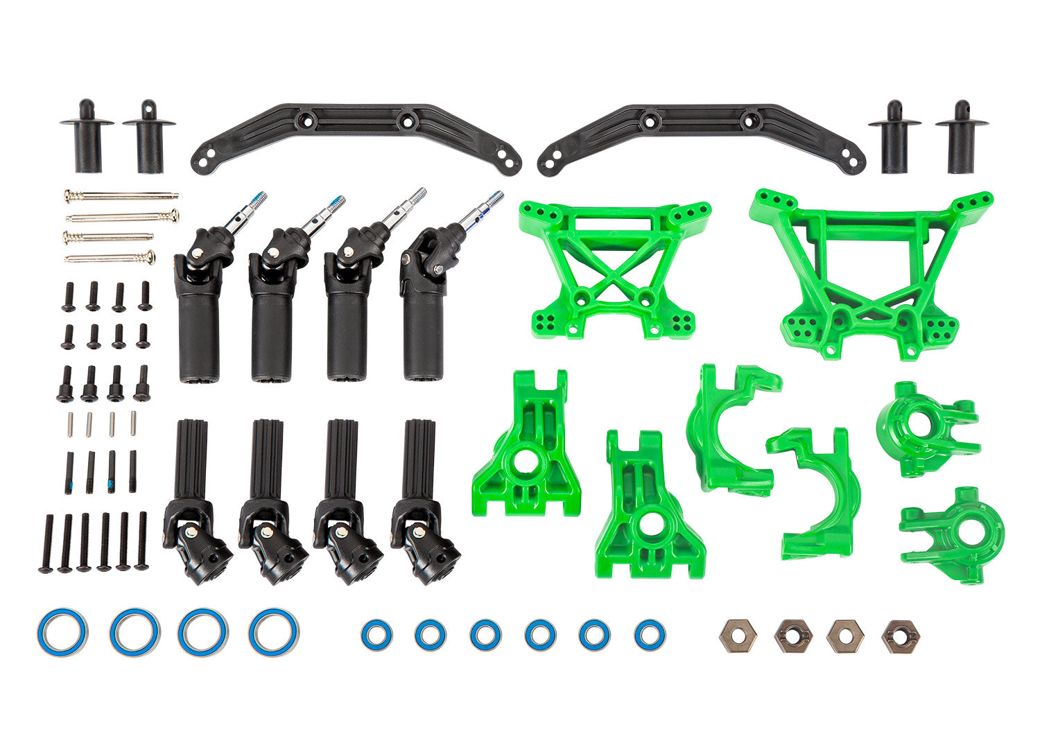 Traxxas Hoss/Rustler/Slash 4x4 Extreme Heavy Duty Suspension Upgrade Kit (Green)