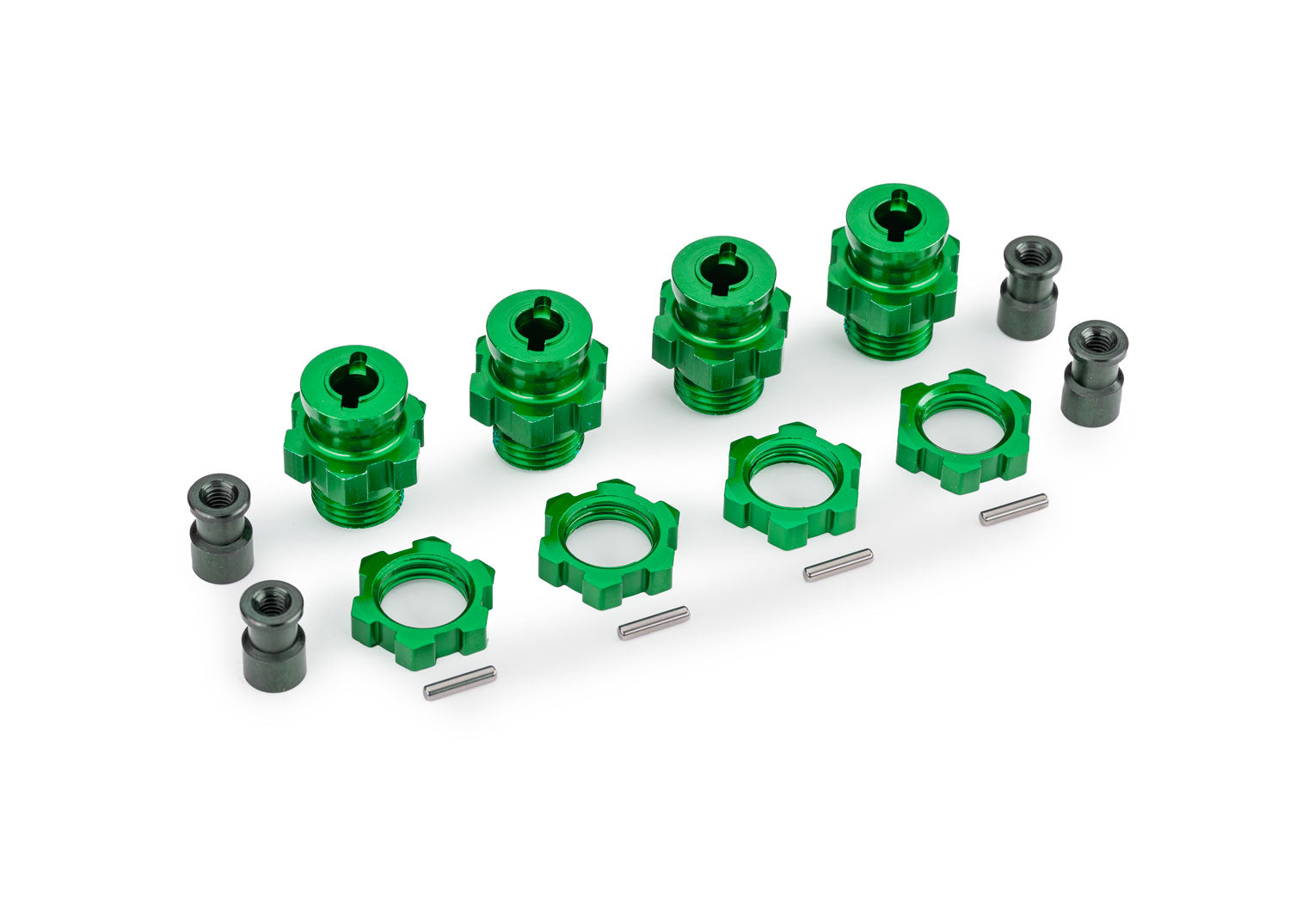 Traxxas HD Aluminum 17mm Wheel Adapter Set (Green) (4)