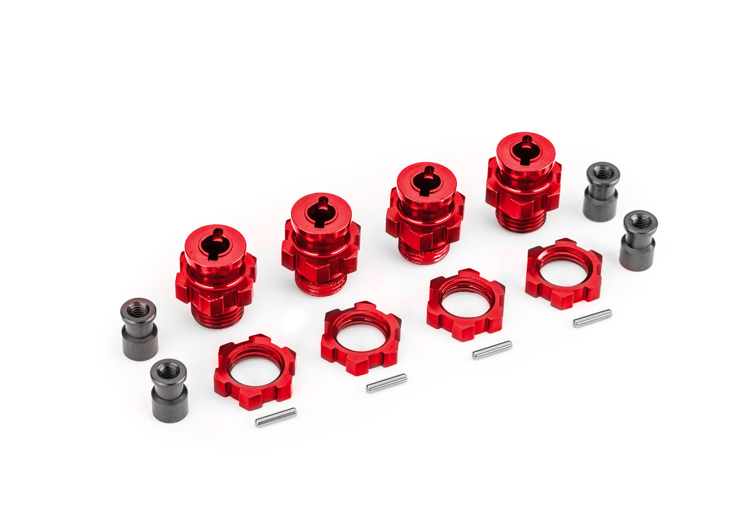 Traxxas HD Aluminum 17mm Wheel Adapter Set (Red) (4)
