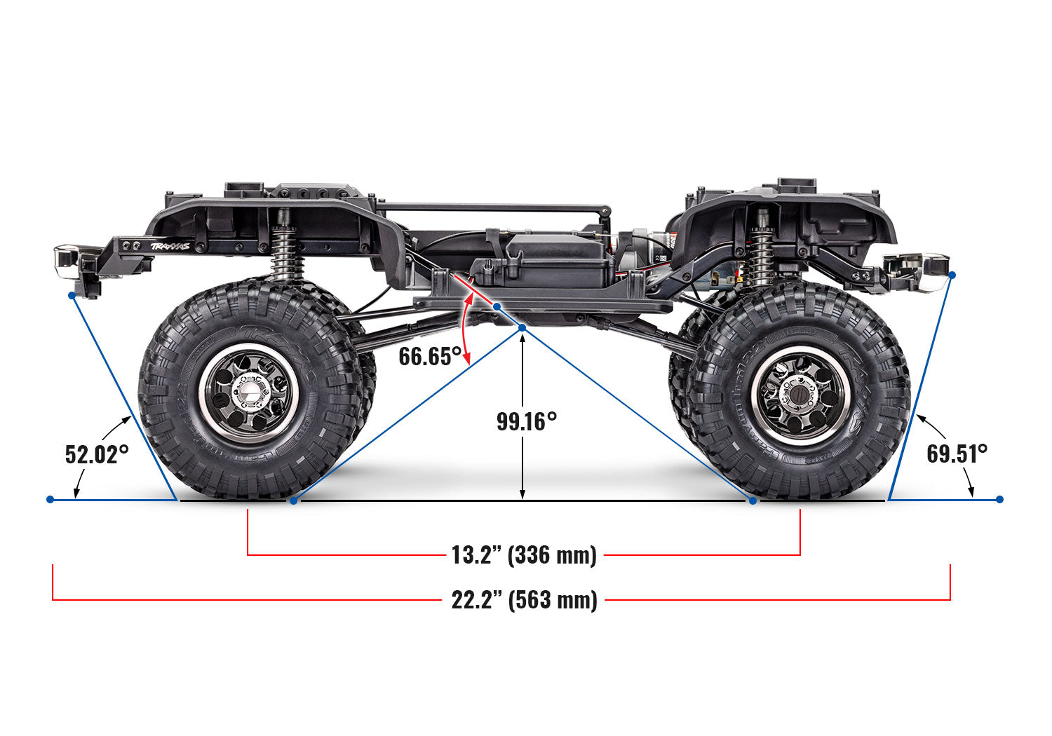Traxxas TRX-4 1/10 High Trail Edition RC Crawler w/1979 Chevy K10 Truck Body (Red) &/TQi 2.4GHz Radio