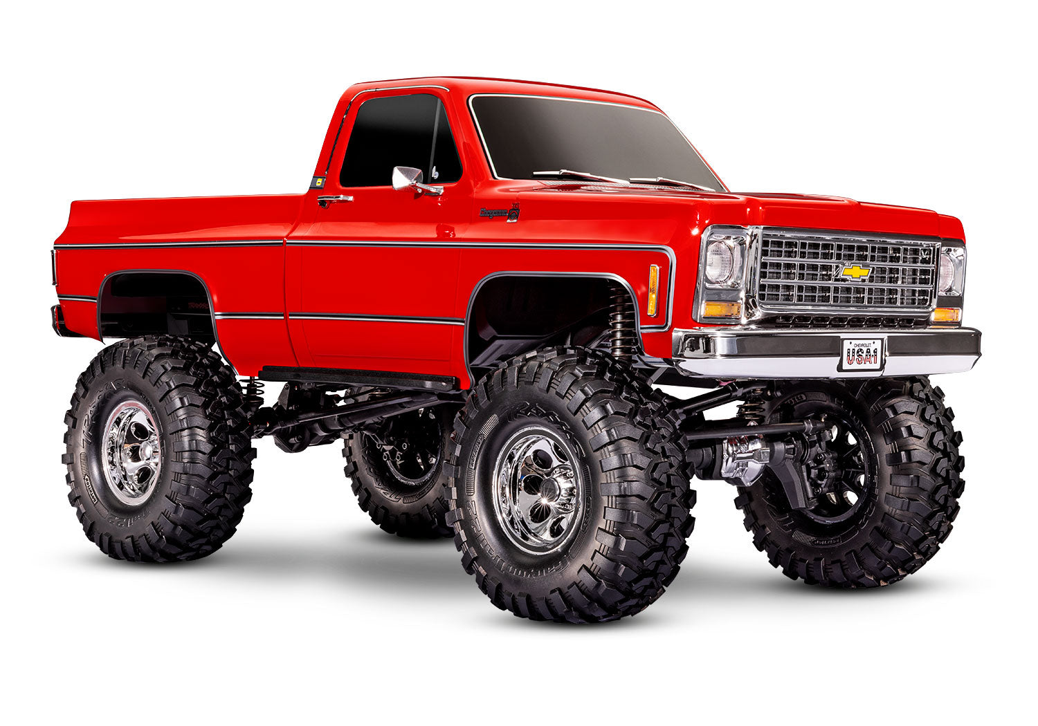 Traxxas TRX-4 1/10 High Trail Edition RC Crawler w/1979 Chevy K10 Truck Body (Red) &/TQi 2.4GHz Radio