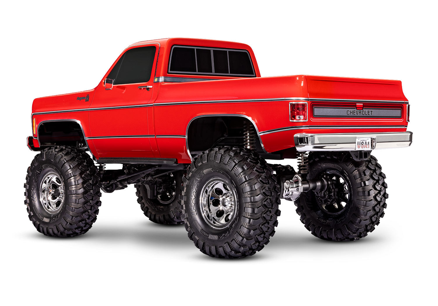 Traxxas TRX-4 1/10 High Trail Edition RC Crawler w/1979 Chevy K10 Truck Body (Red) &/TQi 2.4GHz Radio