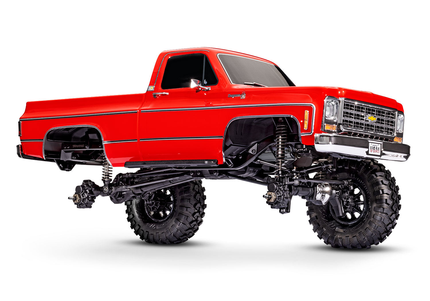 Traxxas TRX-4 1/10 High Trail Edition RC Crawler w/1979 Chevy K10 Truck Body (Red) &/TQi 2.4GHz Radio
