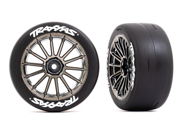 Traxxas Sticky 2.0" Response Pre-Mounted Tires w/Multi-Spoke Wheels (Satin Chrome) (2) (Rear) (VXL)