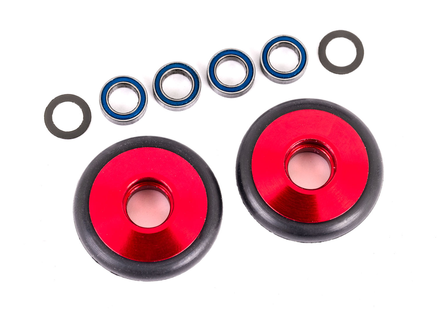 Traxxas Bandit/Rustler/Stampede 2WD Aluminum Wheelie Bar Wheels (Red) (2)