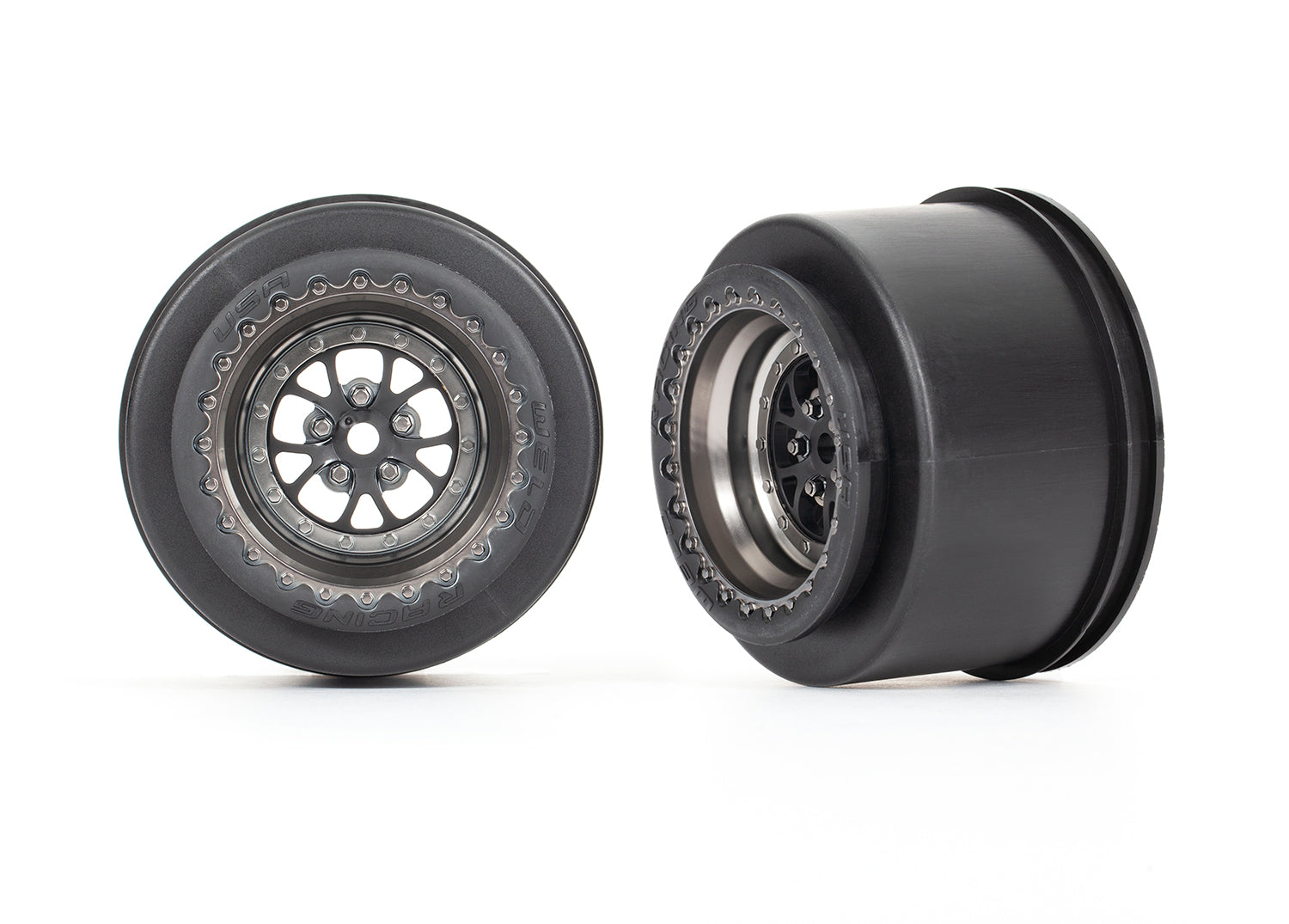 Traxxas Weld Racing Rear Drag Wheels (Satin Black Chrome) (2)