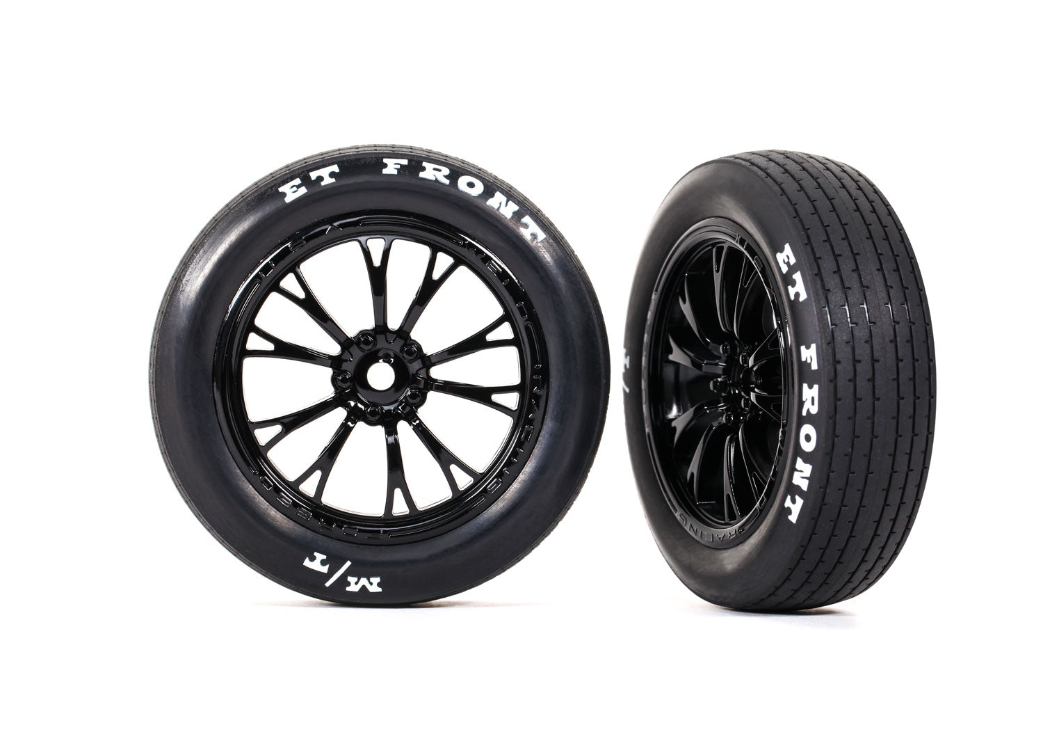 Traxxas Drag Slash Front Pre-Mounted Tires (Gloss Black) (2) w/Weld Wheels & 12mm Hex