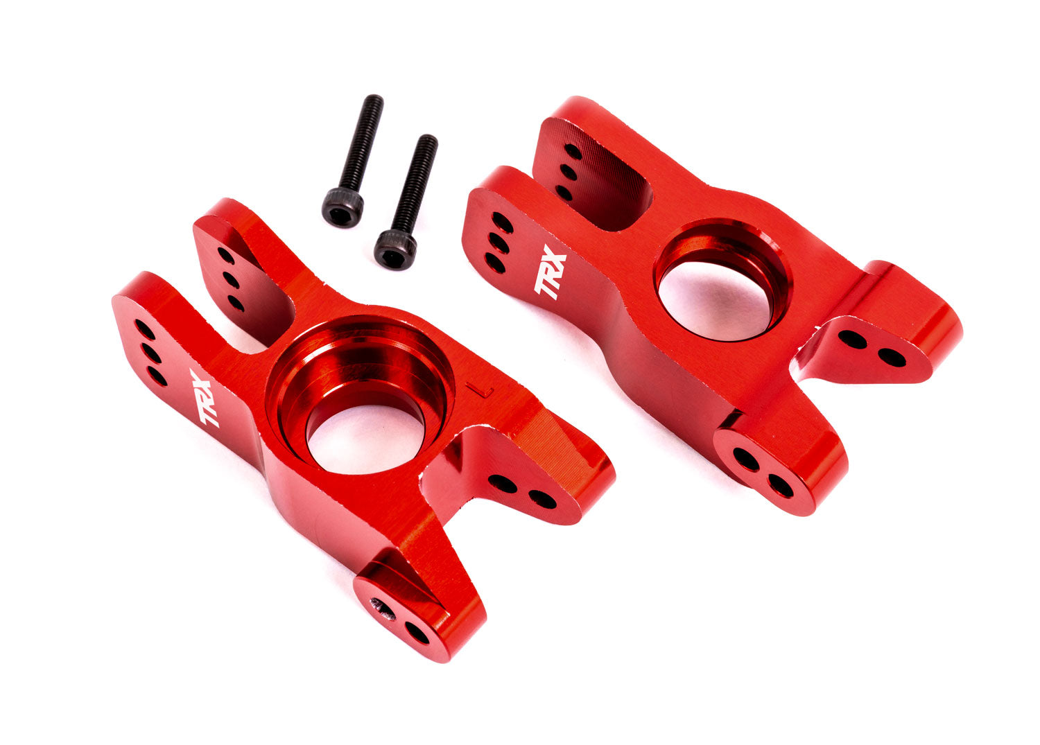 Traxxas Aluminum Rear Stub Axle Carriers Left & Right (Red) (2)