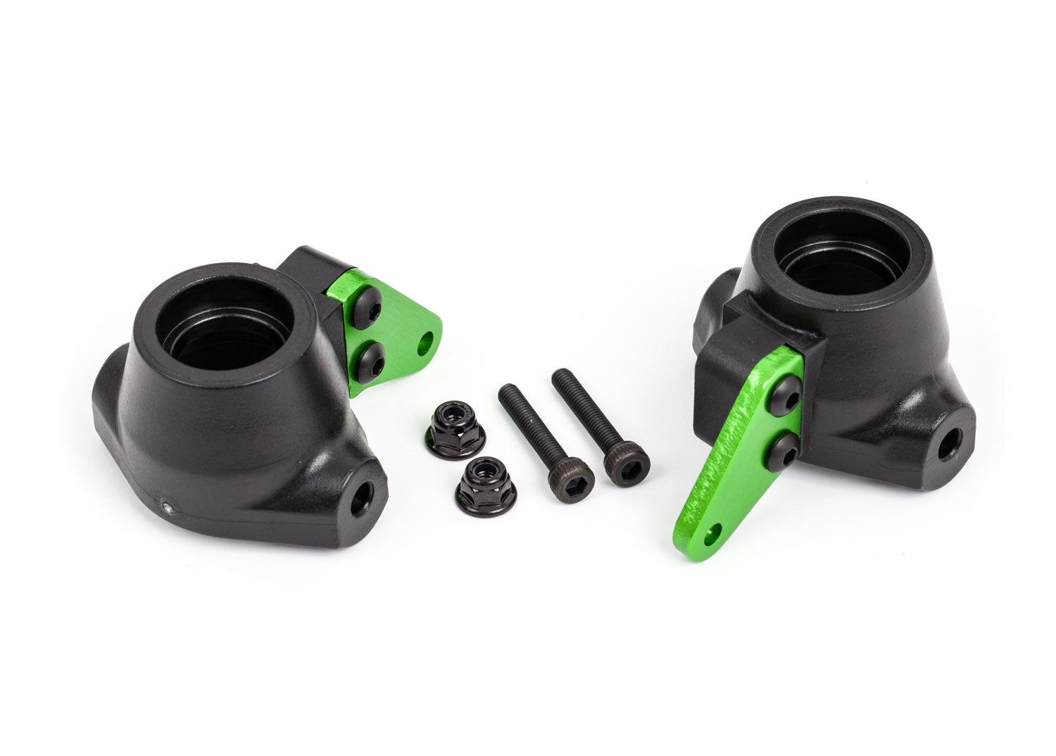 Traxxas Sledge Steering Blocks with Green Aluminum Arms (L&R)
