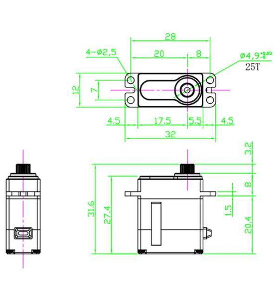 Reefs RC 99micro High Torque/Speed Metal Gear Digital Micro Servo (High Voltage)