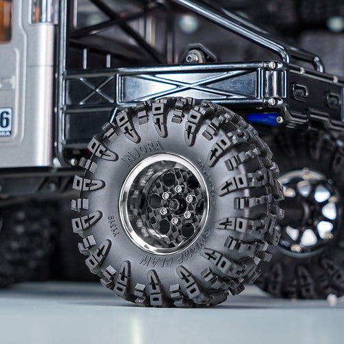 INJORA 1.3" ModuWheel Silver Beadlock Wheels Negative Offset For 1/18 1/24 RC Crawlers