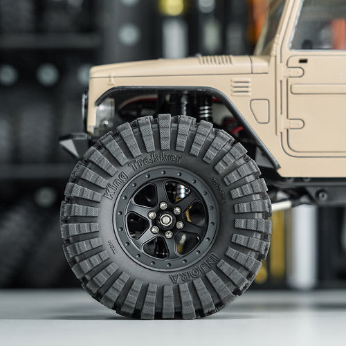 INJORA 1.3" Aluminum Beadlock Wheels Offset -4.05mm For 1/24 1/18 RC Crawlers (W1309) Black