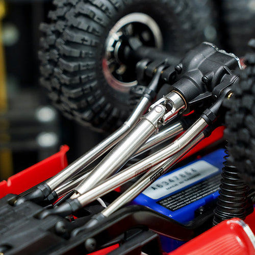 INJORA Stainless Steel Drive Shafts For 1/18 RC Crawler TRX4M High Trail Siver