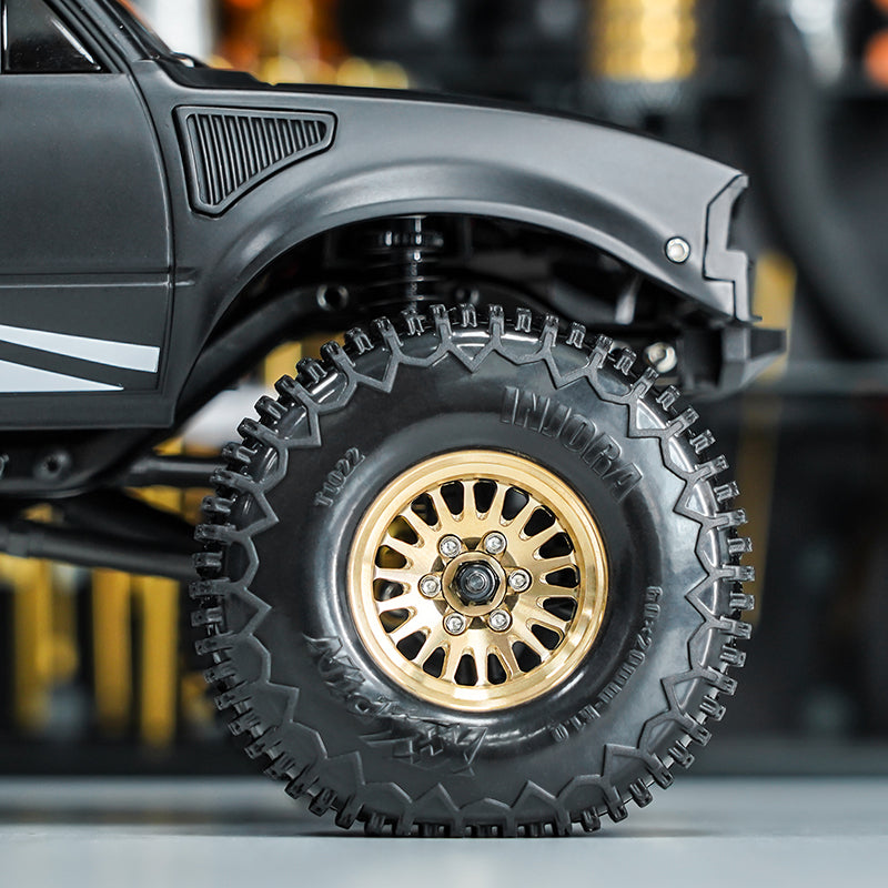 INJORA 1.0 XHX Pin Tires With 1.0 Plus Brass Beadlock Wheels Combo For 1/18 1/24 RC Crawlers