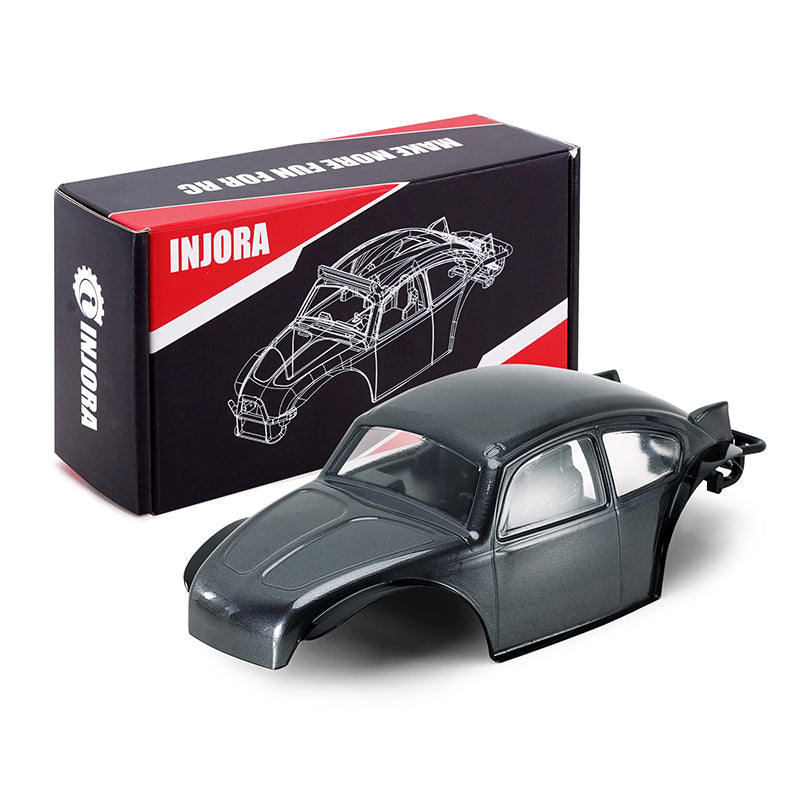 INJORA BUG24 Body With Interior For 1/24 SCX24 C10 JLU Bronco Base Camp (Grey)