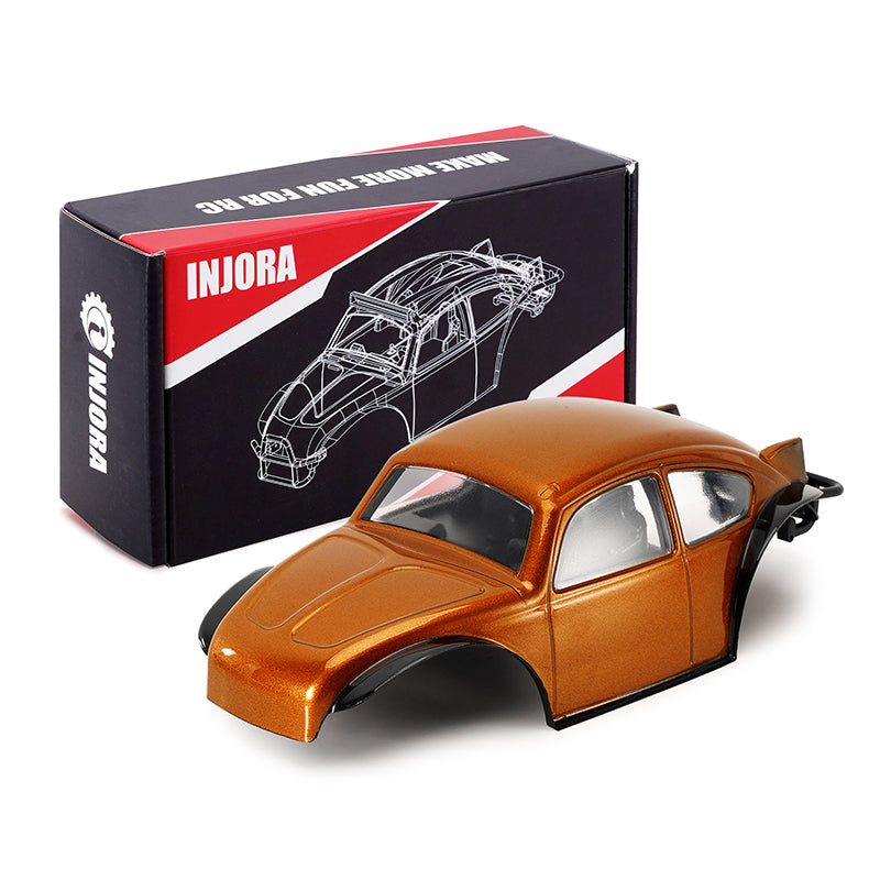 INJORA BUG24 Body With Interior For 1/24 SCX24 C10 JLU Bronco Base Camp (Orange)
